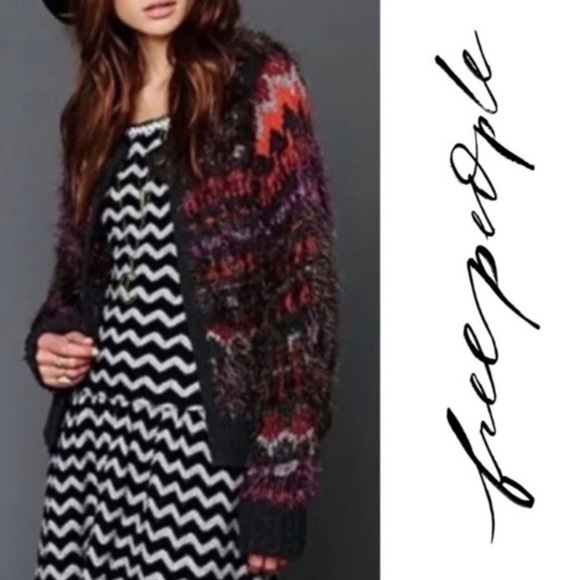 Free People Sweaters - Free People Nordic Parti Eyelash Cardigan Sz Small